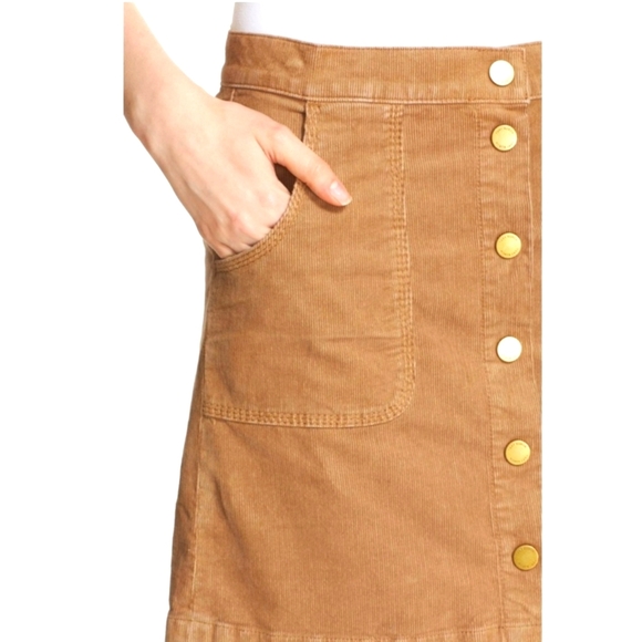 Tory Burch Lucitano Oatmeal Corduroy Skirt - Picture 3 of 10
